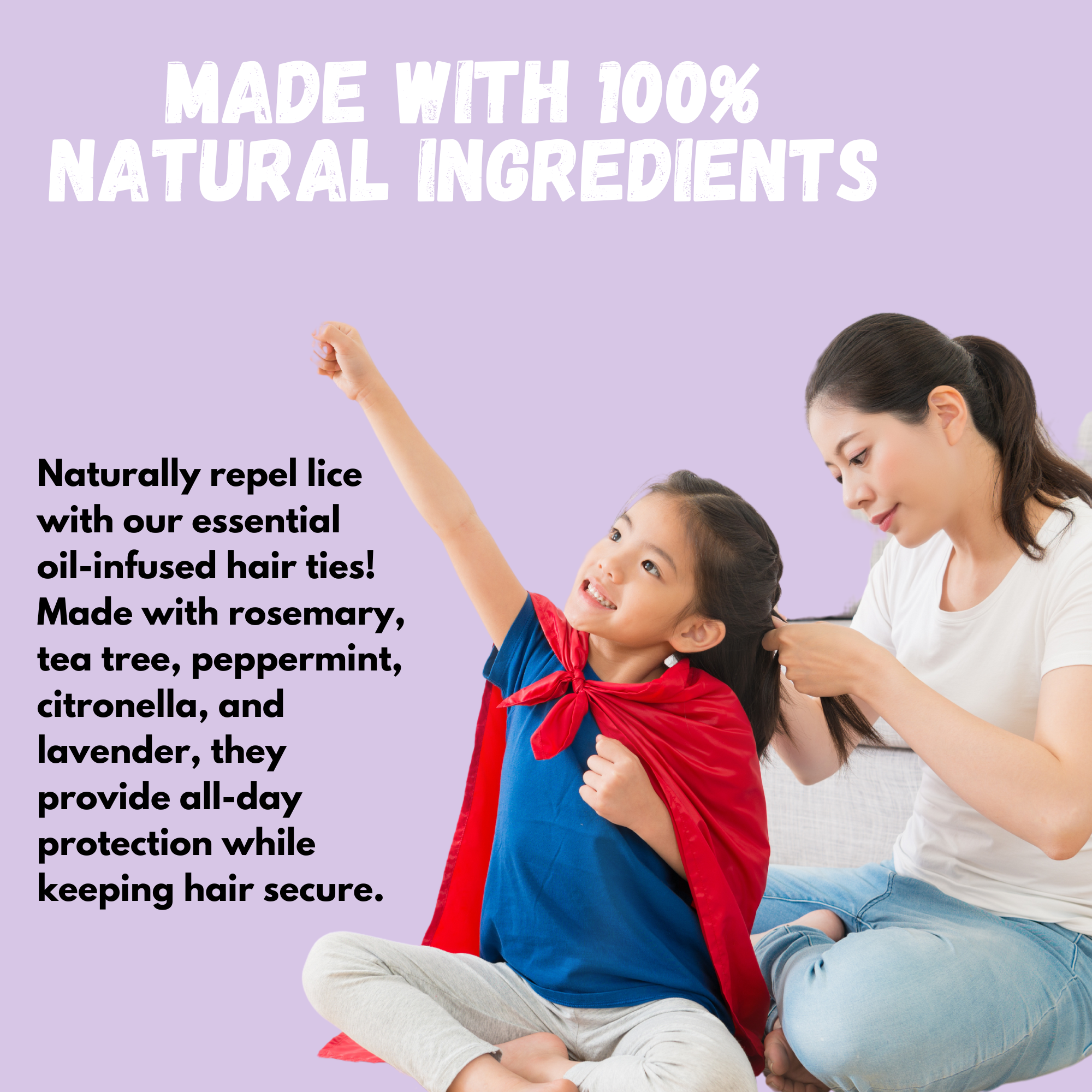 tea tree and lavender for lice Essential Oil Hair Ties (4-Pack)