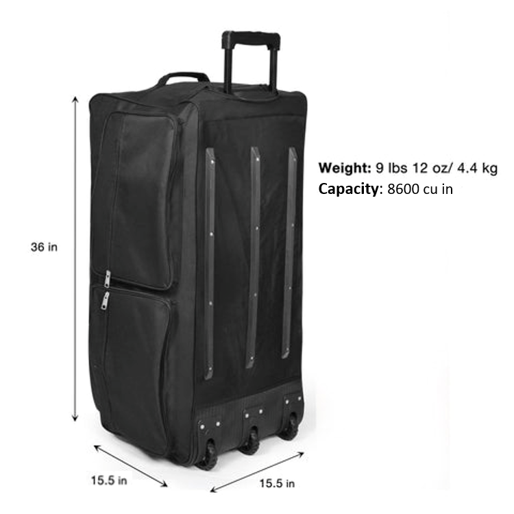 Extra Large Rolling Soft Trunk Duffel Bag 36